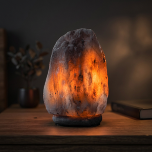 Lampe de sel himalayenne grise naturelle du Pakistan, artisanat pakistanais, interrupteur à intensité variable, technique de sculpture, décoration d'intérieur, faite à la main - Product Image 1