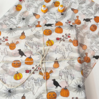 Penjualan Panas Kertas Tisu Halloween Anti Air Sekali Pakai Motif Labu Hantu 17gsm Biodegradable untuk Pembungkus Kado, Pakaian, dan Kotak Sepatu