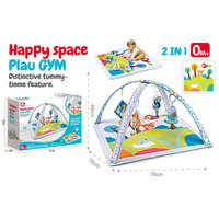 Tapis de sport pliable en plastique souple pour bébé avec jouets pour animaux suspendus tapis d'activité de style sportif pour le temps du ventre du nourrisson