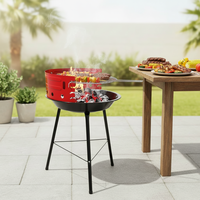 Barbecue portable au charbon de bois miniature de 14 pouces, pas cher, avec grille à hauteur réglable, pieds pliables pour le camping en plein air, les pique-niques et le jardin