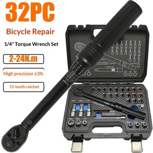 Juego de Llaves Dinamométricas para Mantenimiento de Bicicletas, Ajustables, con Preajuste de Torque, Trinquete Pequeño, Alta Precisió<span class=keywords><strong>n</strong></span>, Acero al Cromo Vanadio, 2-24N.<span class=keywords><strong>m</strong></span> - Product Image 1