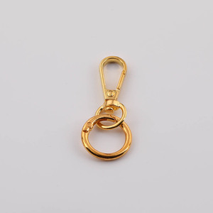 Gold Zinc Alloy Spring Ring Keychain Hook DIY Bag Connector Jewelry Accessory Strong Metal Plating - Product Image 4