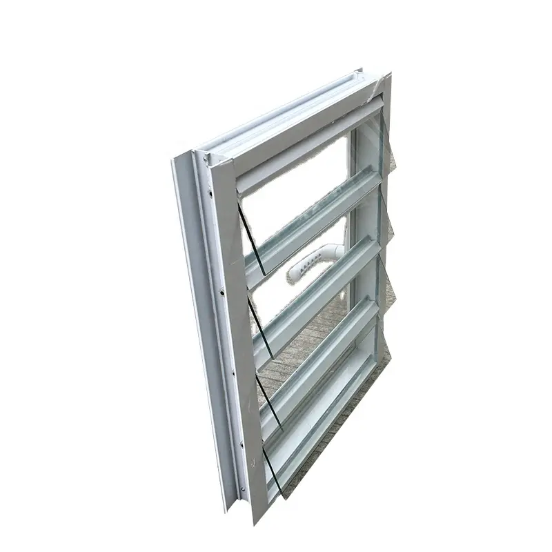 Polvo de alta calidad Precio de fábrica Aluminio Vidrio ajustable Louvre Ventana Diseño gráfico Revestimiento de acero inoxidable rodante Moderno