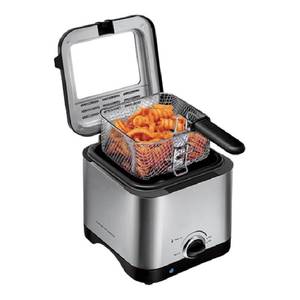 Termostato ajustable de carcasa de acero inoxidable barato, <span class=keywords><strong>freidora</strong></span> pequeña de <span class=keywords><strong>1</strong></span>,5 litros de capacidad con tapa desmontable superior - Product Image 1