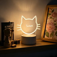 Veilleuse LED 3D personnalisée Sweet Heart Anime Lampes de nuit USB Rechargeable Sensor Power Small Night Light Cadeau pour enfant