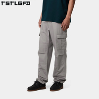 Pantalon utilitaire empilé pour homme en coton biologique écologique, grande taille, automne, uni, avec appliqué, extensible dans quatre sens, respirant