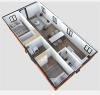 Maison préfabriquée en acier extensible modèle 0209, 72 m², structure robuste