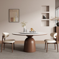 Tables et chaises de salle à manger rondes en bois massif et marbre, style moderne et luxueux, 4, 6 ou 8 places, design de meubles de cuisine et de restaurant de style farmhouse
