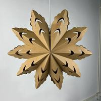 Vente en gros de lanterne de Noël suspendue en papier marron à 7 angles pour la décoration de fête de mariage