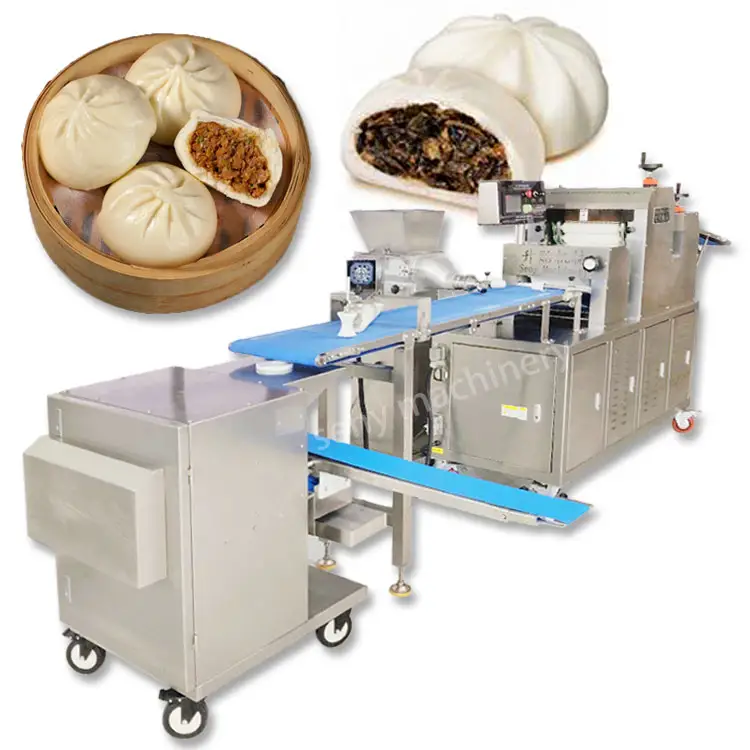 Otomatik ticari momo üretim hattı buğulanmış çörek yapma makinesi