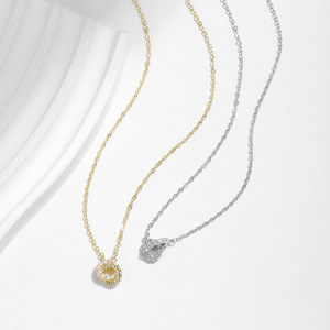 Perhiasan Perak Sterling 925 Berstempel, Kalung Cincin Ganda Mobius, Lingkaran Saling Terkait, Liontin CZ untuk Pasangan Pria Wanita - Product Image 6