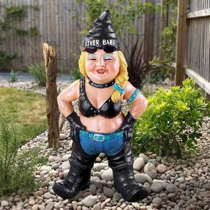 Statues de gnomes de jardin à la mode et cool, figurines de gnomes amusantes pour <span class=keywords><strong>homme</strong></span> et femme à moto, décorations pour la cour - Product Image 5