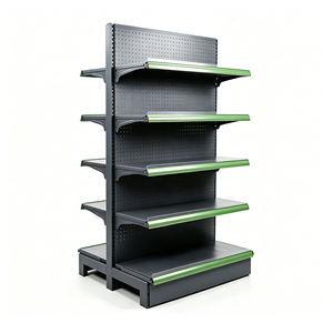 Étagère gondole en acier massif double face avec revêtement en poudre, 5 niveaux, autoportante, personnalisable pour magasin de détail - Product Image 1
