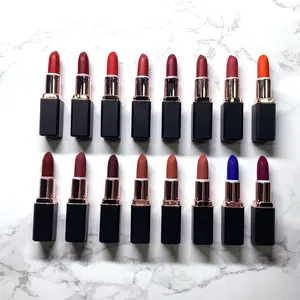 Wholesale Cosmetics Own Brand Private Label Bulk 16 Colors Matte Lipstick Long Lasting Lip Makeup Lip Stick