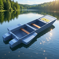 Bateau portable en PE à trois places, avec réservoirs de flottabilité pliables, épaissi, renforcé, résistant à l'abrasion, écologique, recyclable, spacieux pour le lac