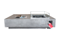Table de foyer au gaz rectangulaire élégante en acier avec foyer au propane écologique de 70 000 BTU pour une utilisation en intérieur/extérieur
