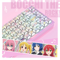 136 Tombol Keycap Kucing Lucu Transparan Profil Cherry Set Keycap PC Translusen Tembus Cahaya DIY Kawaii Custom Keycaps