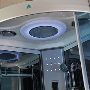 Luxe Stoomcompartiment In Inloopdouche Schuifvoetmassage Zwarte Achterwand Stoombad Douche - Product Image 2