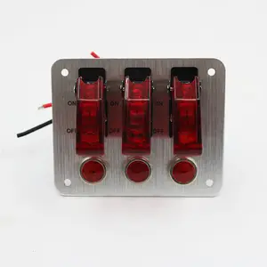 Heavy Duty 12V 3 Gang Toggle Switch Panel with LED Light for Racing Car Auto Car Truck ATV Off road