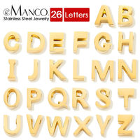Pendentif personnalisé en acier inoxydable EManco avec initiale de lettre A-Z, 26 lettres, breloques en gros pour la fabrication de bijoux DIY pour enfants