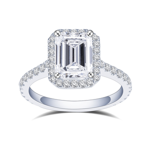 Anillo de Compromiso MSR-1478 con Certificado IGI, Joyería Hip Hop, Oro de 18k, Diamante Cultivado en Laboratorio con Corte Esmeralda de 2ct, Anillo de Boda - Product Image 1