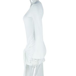 Viviblook Z719DS02ใหม่ชุดเดรสเปิดไหล่แขนยาวเซ็กซี่มินิสีล้วนสำหรับผู้หญิง2025หรูหรา - Product Image 3