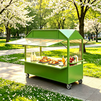 Chariot de vente en métal, chariot de vente mobile, chariot de snacks pour marché nocturne commercial, camion de cuisine gastronomique multifonctionnel
