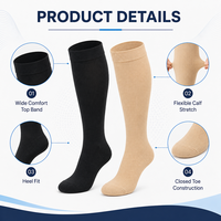 Chaussettes de compression à compression graduée 20-30 mmHg pour mollets larges, hauteur genou, grande taille, bout fermé, pour femmes et hommes, OEM, marque privée