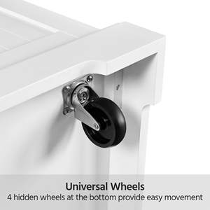 ตู้เก็บของเกาะครัวยางหนากว่าบนล้อพร้อมชั้นวางแบบเปิดและชั้นวางปรับภายในสําหรับห้องรับประทานอาหาร - Product Image 4