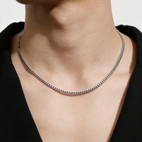 Collier pendentif chaîne cubaine en alliage plaqué argent pour homme SA Jewelry, résistant aux taches, accessoire de mode tendance