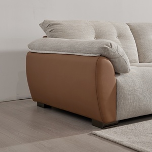 Ensemble de fauteuils modulaires en tissu capitonné de style nordique, minimaliste, avec éponge douce, taille personnalisable, pour salon et chambre à coucher - Product Image 2