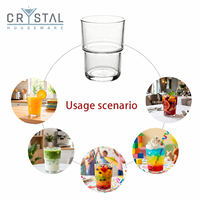 Gobelet en verre pressé de 430 ml, parfait pour les fêtes à la maison et l'utilisation en extérieur