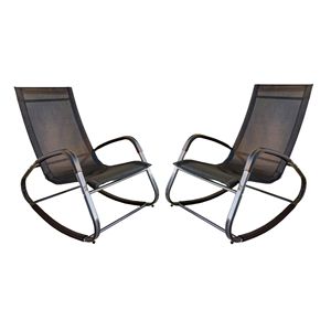 रहने वाले कमरे के उपयोग के लिए शून्य गुरुत्वाकर्षण सुविधा के साथ लोहे की फ्रेम रॉकिंग कुर्सी लिविंग रूम के उपयोग के लिए बाहरी बालकनी स्टील सामग्री के लिए - Product Image 2