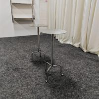 Table basse ronde en acier inoxydable brossé, petite table d'appoint, table à thé moderne minimaliste pour balcon et café