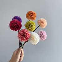 Fleur artificielle en soie, chrysanthème en forme d'ail, fleur de tennis de table, pissenlit, décoration de table - Parfaite pour les mariages et la photographie en extérieur