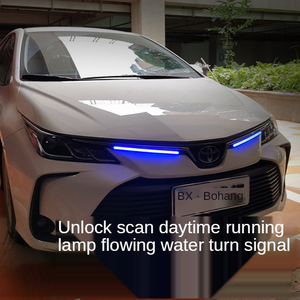 Brad 2Pcs Set Lampu LED Fleksibel untuk Mobil Sedan Putih Amber, Lampu DRL LED Sequential Flowing Daytime Running Light 12V Universal - Product Image 2