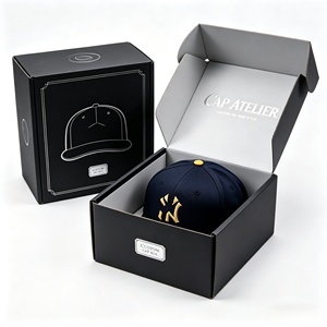 Shipping <b>Boxes</b> Custom Gold Logo Paper Packaging Box <b>Recycled</b> Corrugated Cardboard Custom Printing Mailer Box For Hat And Cap - Product Image 3