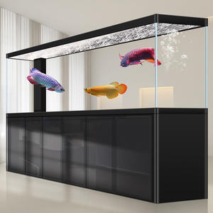Cloison de séparation pour bureau et salon, aquarium - verre ultra transparent, cadre en aluminium et système de filtration inférieur - Product Image 3