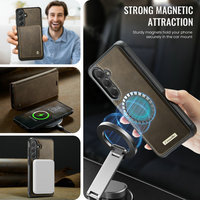 Funda Cartera CaseMe de Cuero PU con Carga Inalámbrica y Protección RFID para S25/S24/S23 con Tarjetero Extraíble