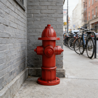 Décoration en résine d'hydrant rouge vif, ornement de jardin réaliste de style urbain, accent audacieux pour la cour/le patio extérieur