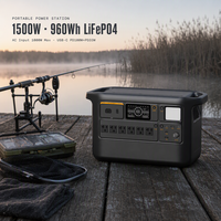 Station d'alimentation portable mobile 2400W 1920Wh avec batterie LiFePO4 et contrôle par application, support d'emballage pour l'exportation