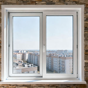 Faible coût rupture thermique ouragan résistant aux chocs vinyle blanc UPVC fenêtres coulissantes avec <span class=keywords><strong>double</strong></span> <span class=keywords><strong>vitrage</strong></span> verre - Product Image 2