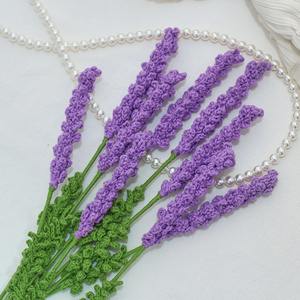 Ramo de lavanda tejido a mano con hilo de flores, producto terminado, simulación de ramo, flor de ganchillo hecho a mano, decoración para el hogar, adorno para boda - Product Image 1
