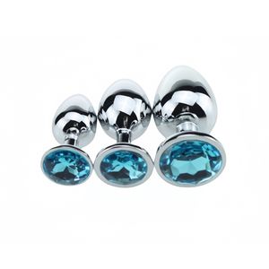 مجموعة سدادات شرجية من <span class=keywords><strong>3</strong></span> قطع، سدادة شرجية مرصعة بالجواهر، لعبة جنسية لتحفيز منطقة جي سبوت الشرجية، ألعاب للبالغين مناسبة للرجال والنساء والأزواج، فضية - Product Image 6