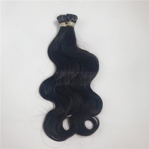 Bundles de cheveux humains alignés sur les cuticules de qualité supérieure Afro brésilien brut Kinky Curly I Tip Extension - Product Image 4