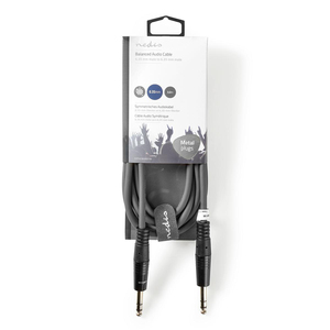 Cable de audio balanceado Nedis de 6.35mm macho a 6.35mm macho, 3.0m, con conectores metálicos - Product Image 1