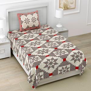 Parure de lit écologique 300 fils en coton de haute qualité avec drap plat imprimé réactif végétal, 1 housse de coussin et housse de couette - Product Image 1