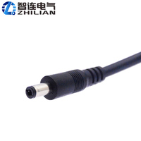 Kabel Ekstensi Daya DC 2 Pin DC5521/5525 5.5x2.1mm Jack Jantan Sudut Kanan dengan Konduktor Tembaga dan Selubung PVC