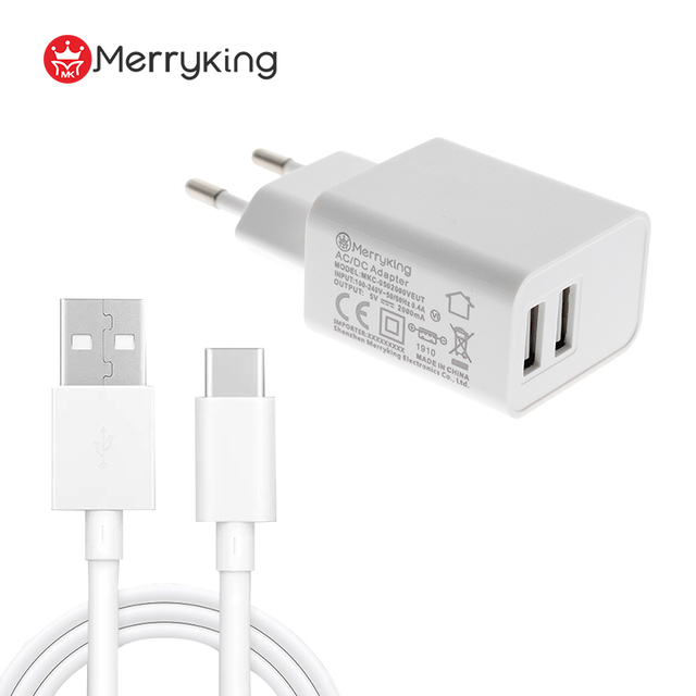 5V 2.1A Mini USB Charger EU Plug 2 Ports White Travel Wall Charger Mobile Phone Charger for Samsung Xiaomi Android