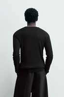 Pull noir à col en V profond pour homme, tricot fin, pull à superposer, haut tendance